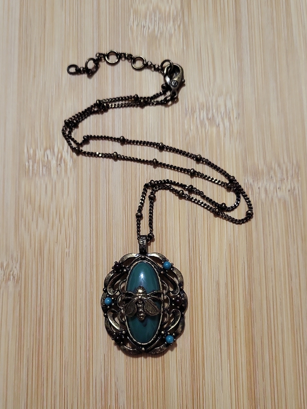 1928 Jewelry Co. Bee Pendant Necklace With Stones